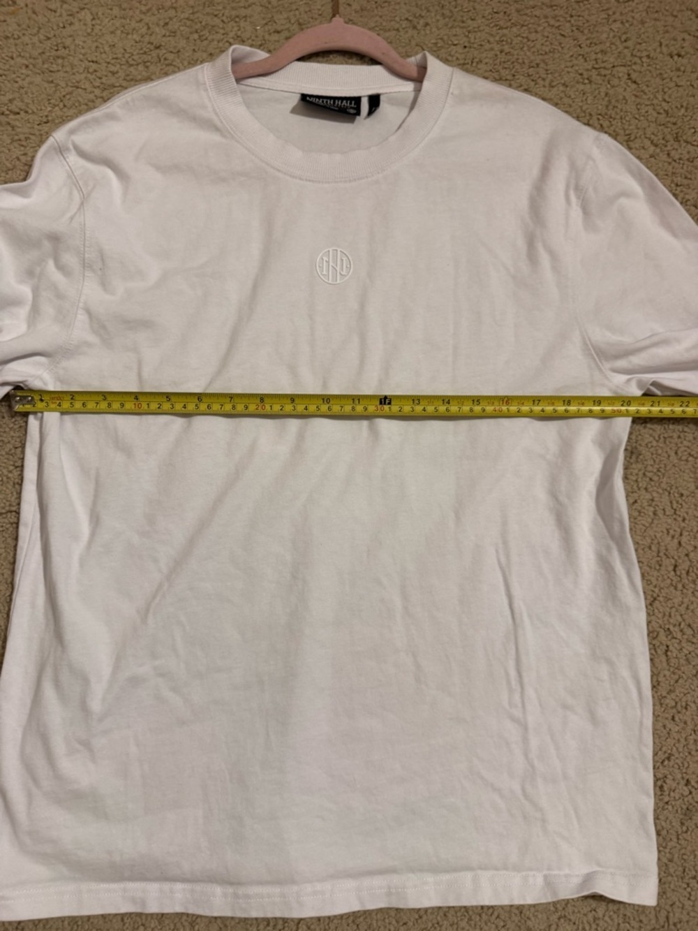 Ninth Hall Fundamentals White Long Sleeve Logo Tee Size M Boxy Streetwear - Picture 4 of 7